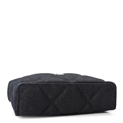 Chanel Denim Quilted Top Handle Slim Vanity Case With Chain Dark Blue 4 of 10