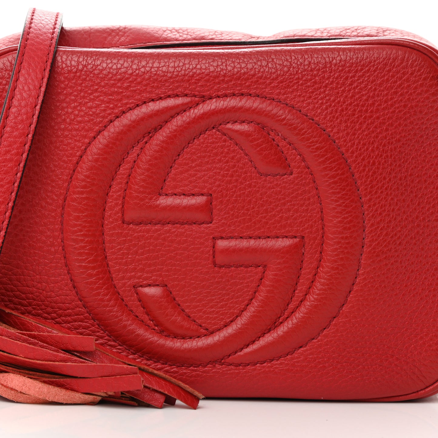Pebbled Calfskin Small Soho Disco Bag Tabasco Red