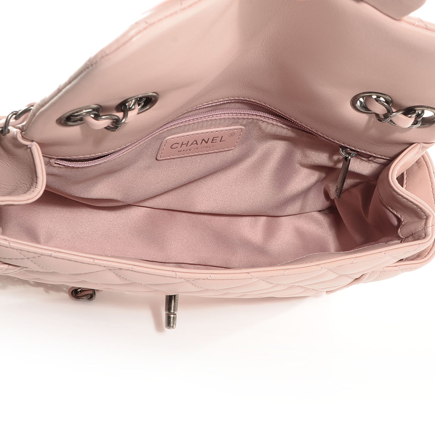Lambskin Medium Around Pockets Flap Light Pink