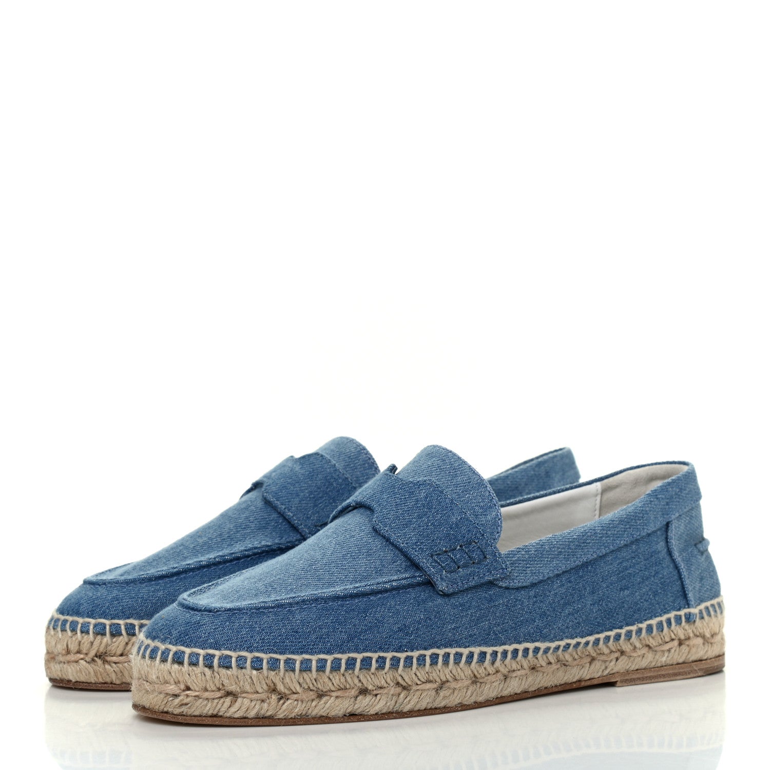 Hermes Denim Canvas Womens Trip Espadrilles 37 Bleu Clair 3 of 10