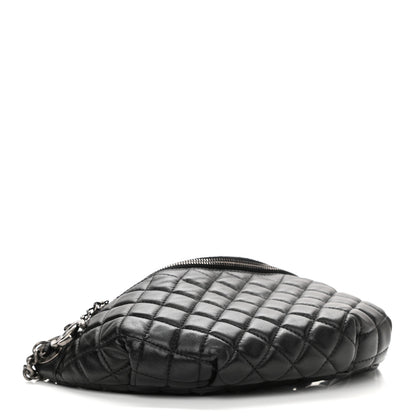 Chanel Lambskin Quilted Banane Waist Bag Fanny Pack Black 4 of 10