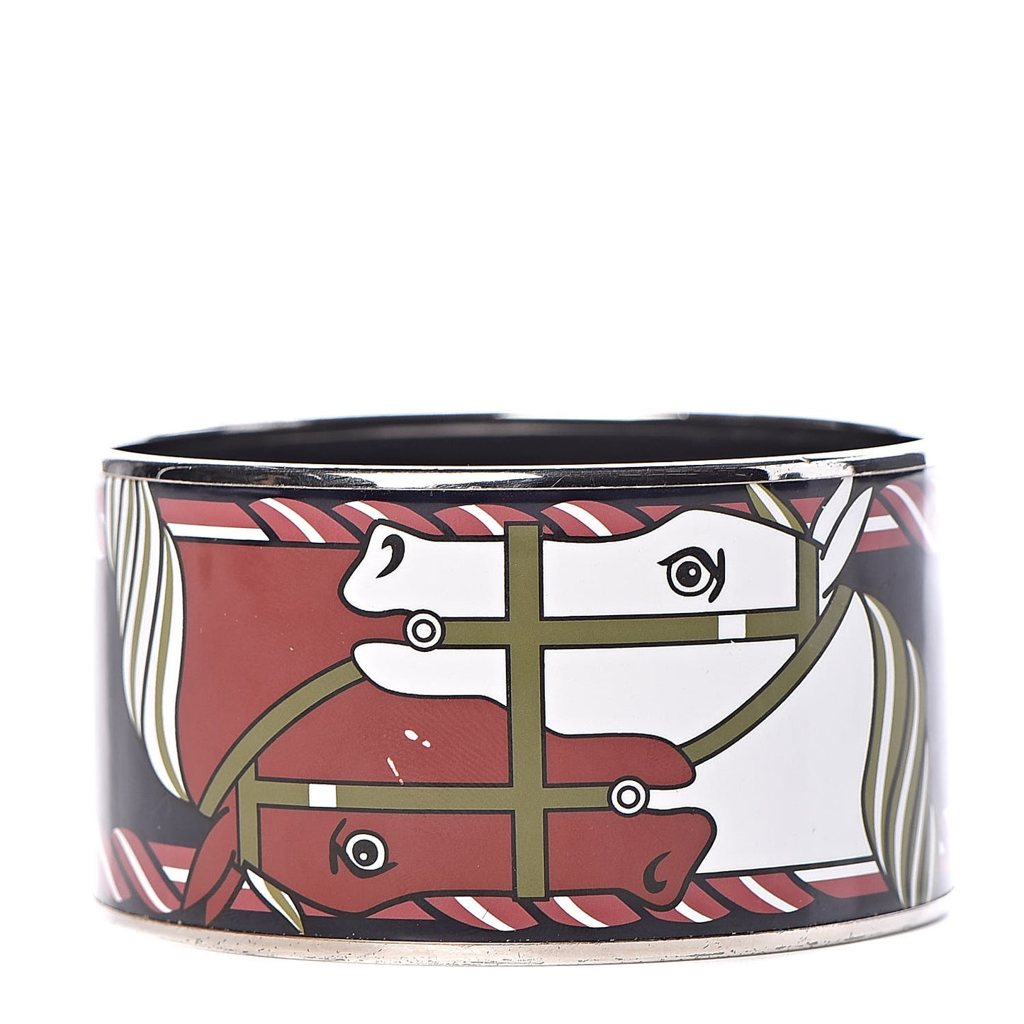 Enamel Printed Quadrige Extra Wide Bracelet 70