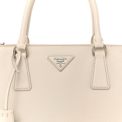 Prada Saffiano Lux Studded Crystal Medium Galleria Double Zip Tote Talco 17 of 31