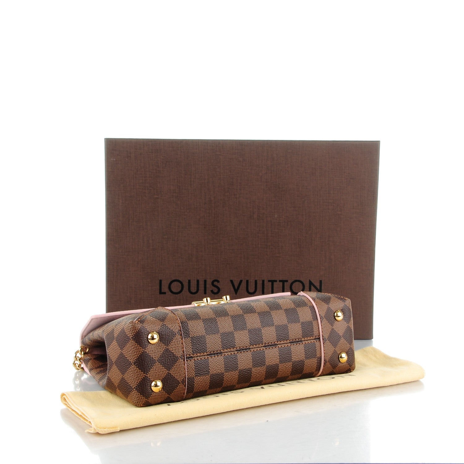 Louis Vuitton Damier Ebene Caissa Clutch Rose Ballerine 4 of 7