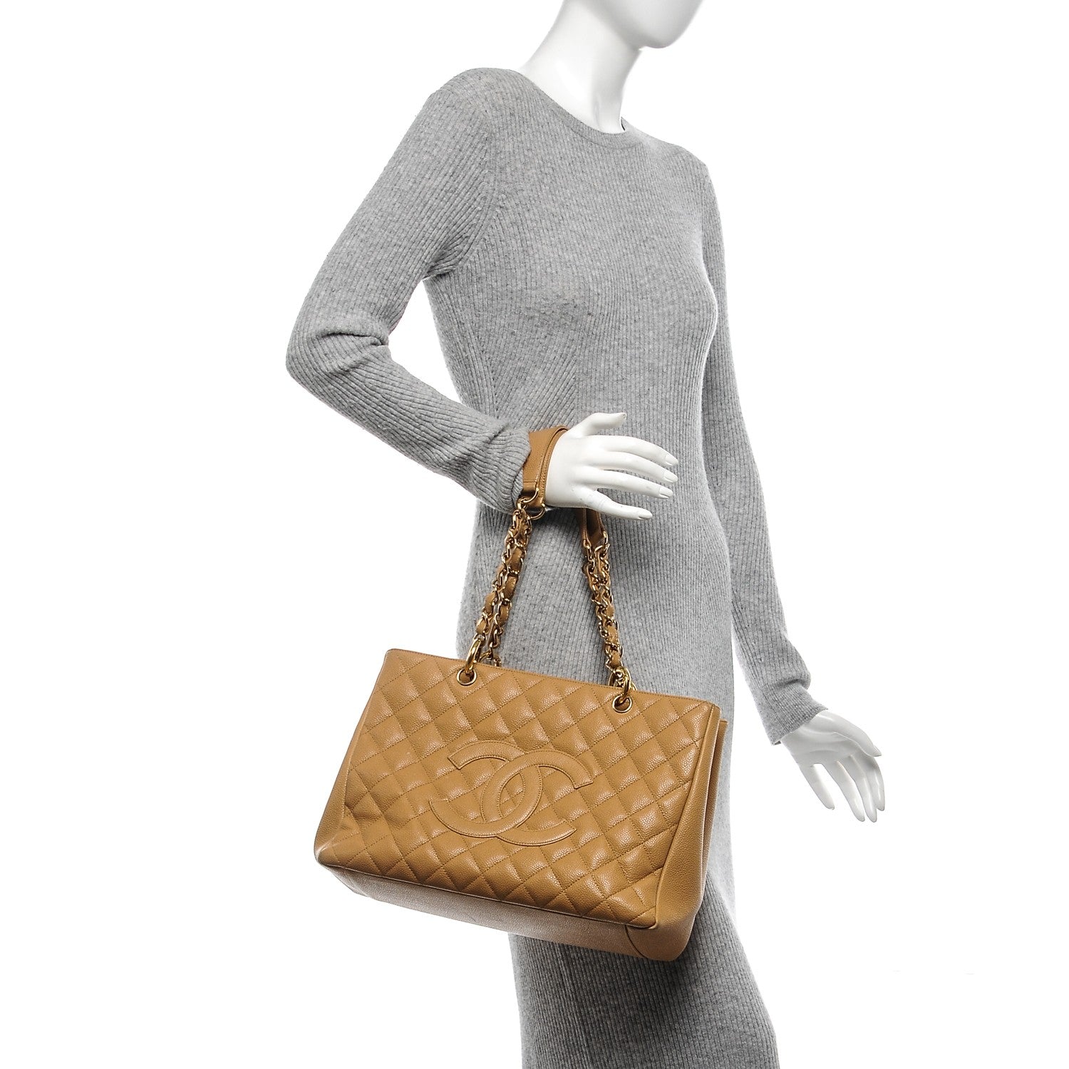 Chanel Caviar Quilted Grand Shopping Tote GST Beige 2 of 11
