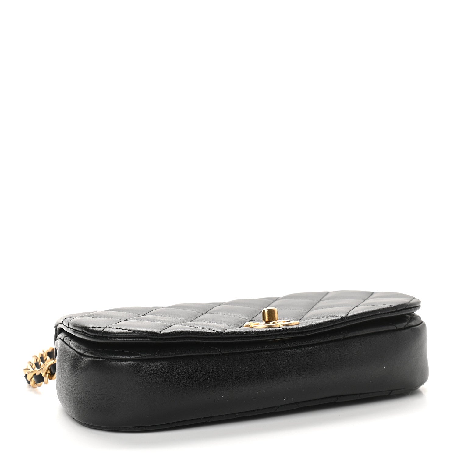 Chanel Calfskin Quilted Coco Mail Clutch With Chain Black 4 of 10