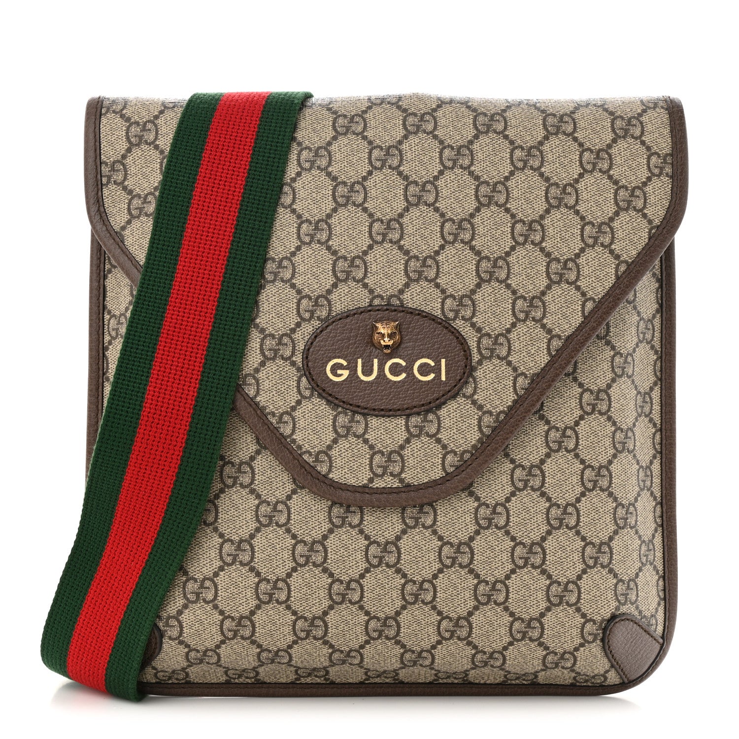 Gucci GG Supreme Monogram Web Medium Neo Vintage Flap Messenger Bag Beige New Acero 1 of 11