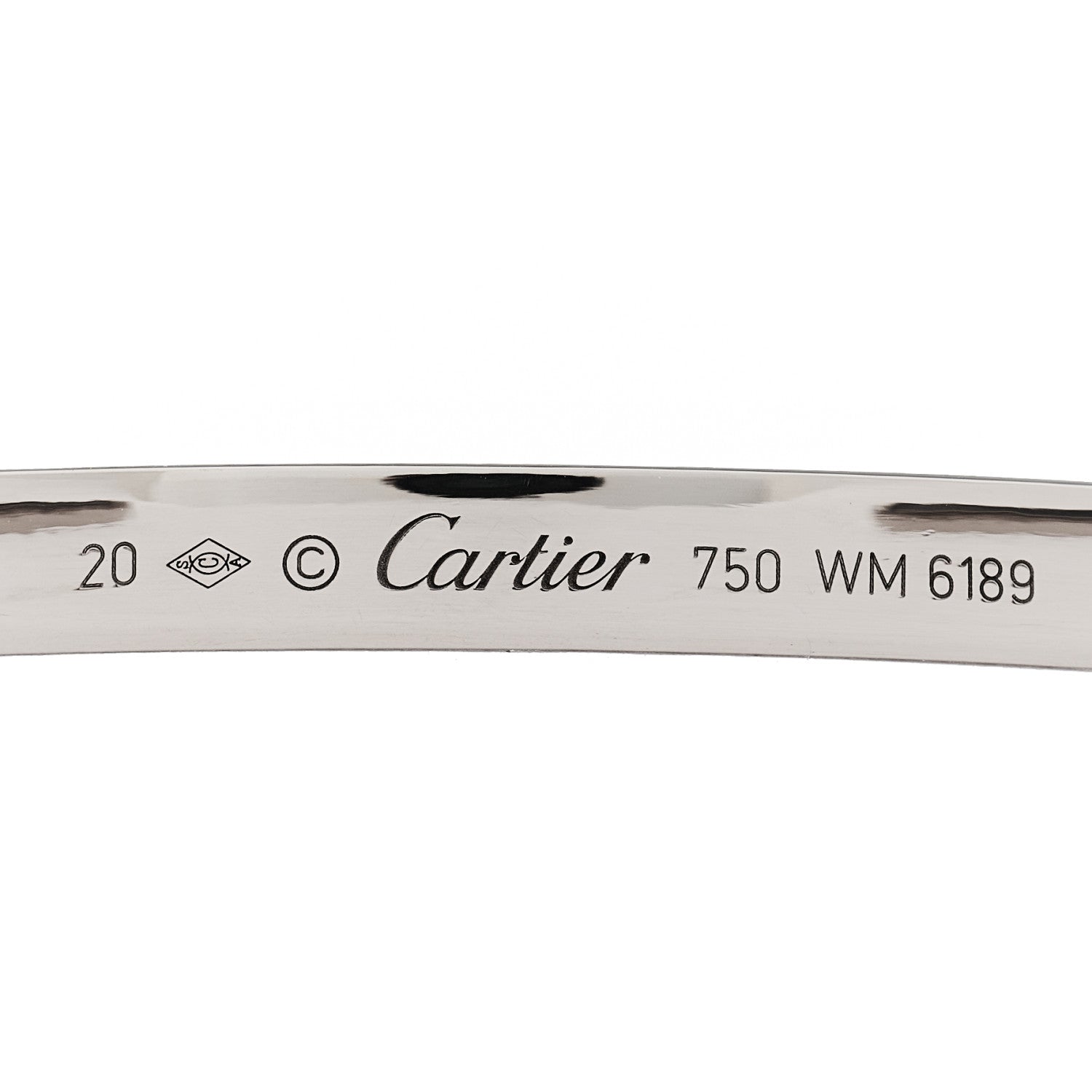 Cartier 18K White Gold LOVE Cuff Bracelet 20 3 of 3