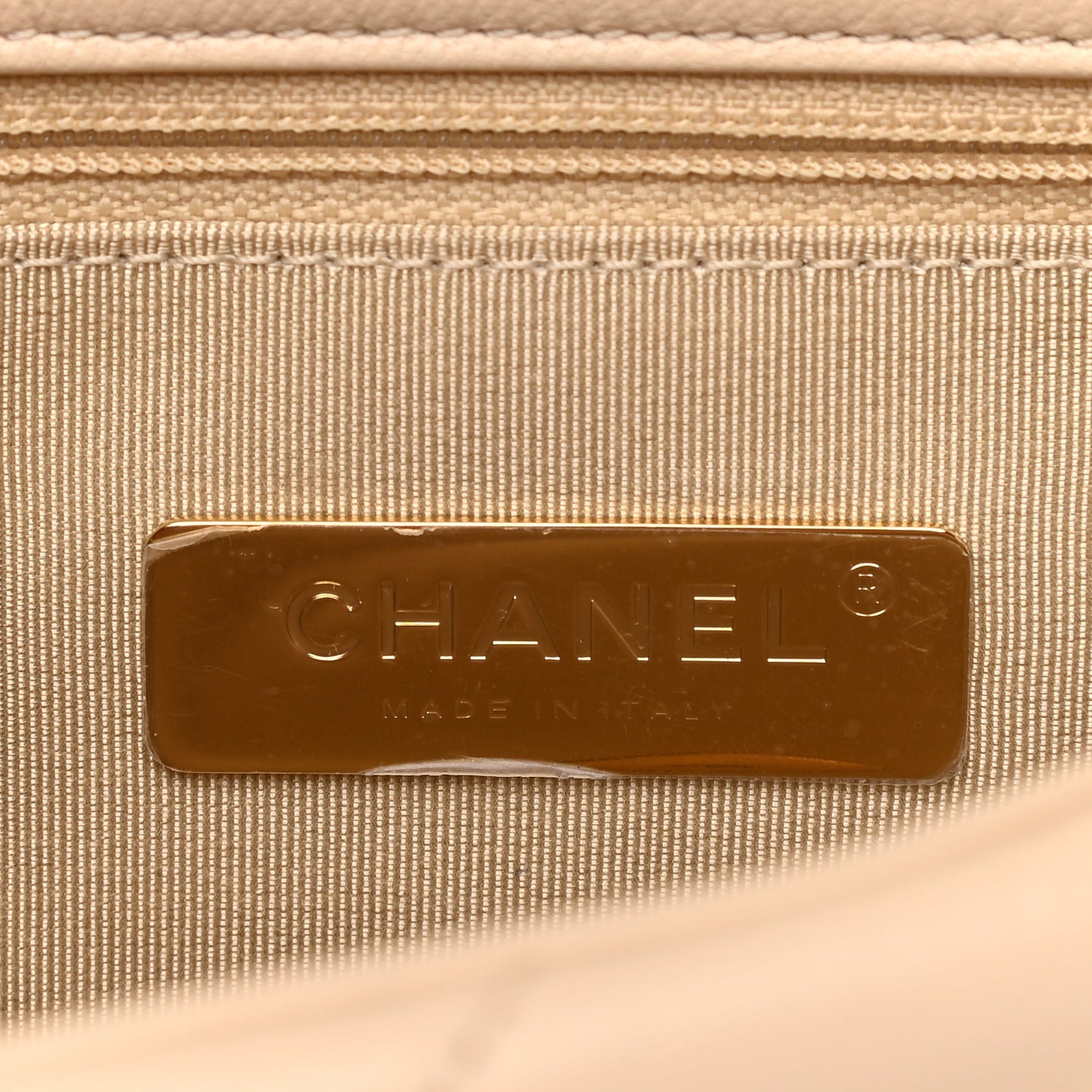 Lambskin Quilted Medium Chanel 19 Flap Light Beige