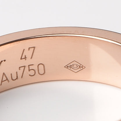 Cartier 18K Pink Gold Diamond 4mm LOVE Wedding Band Ring 47 4 6 of 8