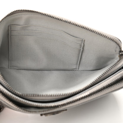 Chanel Metallic Caviar Quilted Small Boy Clutch With Chain Silver 6 of 14