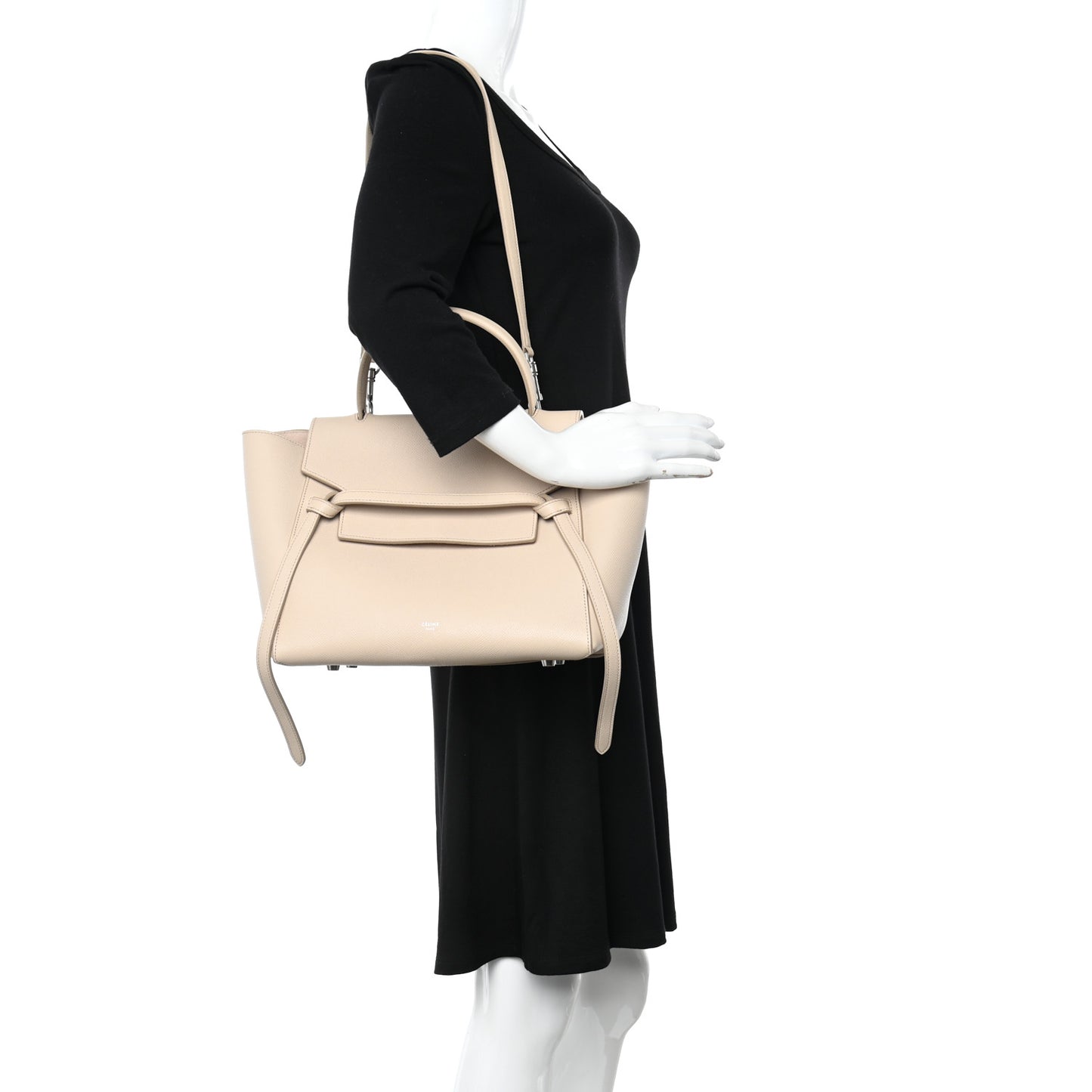 Grained Calfskin Mini Belt Bag Light Taupe