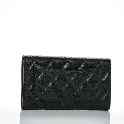 Chanel Caviar Quilted Large Flap Wallet Black 3 of 8
