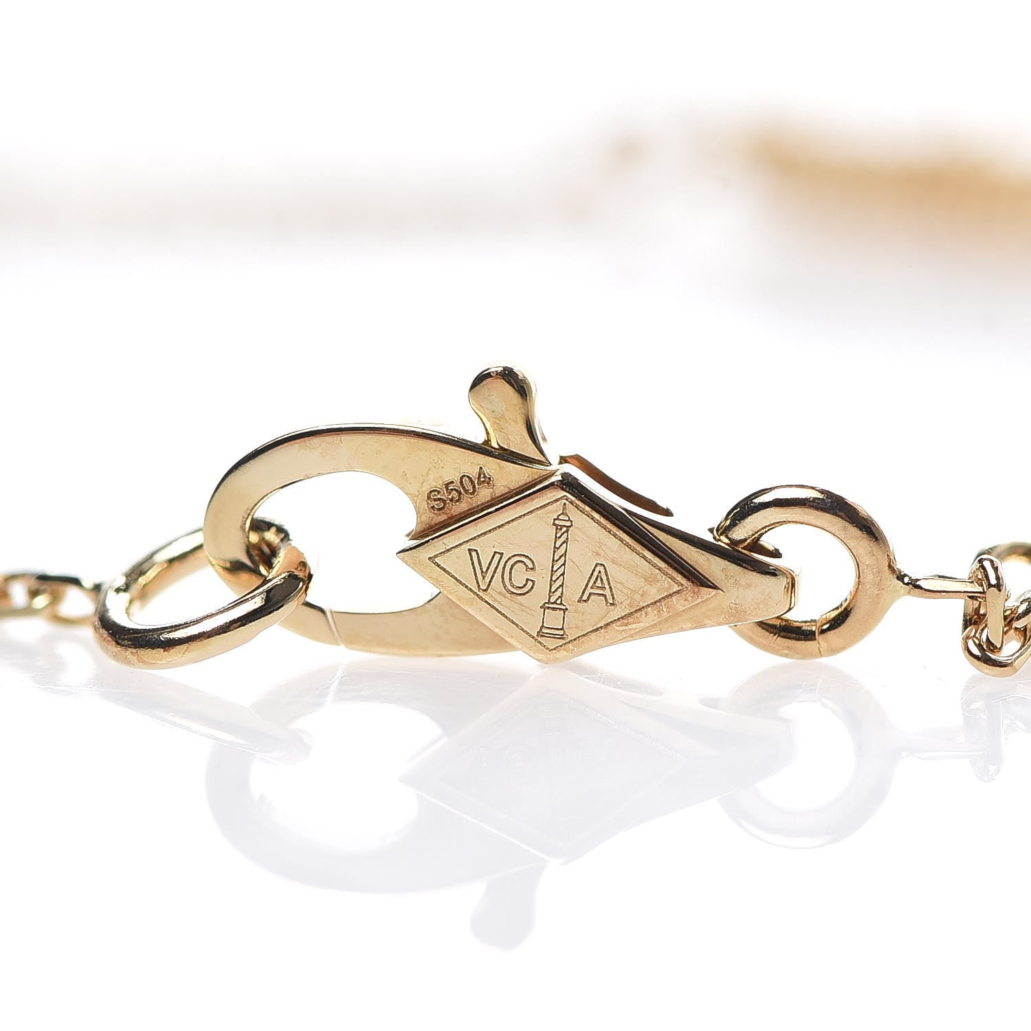 Van Cleef & Arpels 18K Yellow Gold Mother of Pearl Sweet Alhambra Butterfly Bracelet 4 of 8