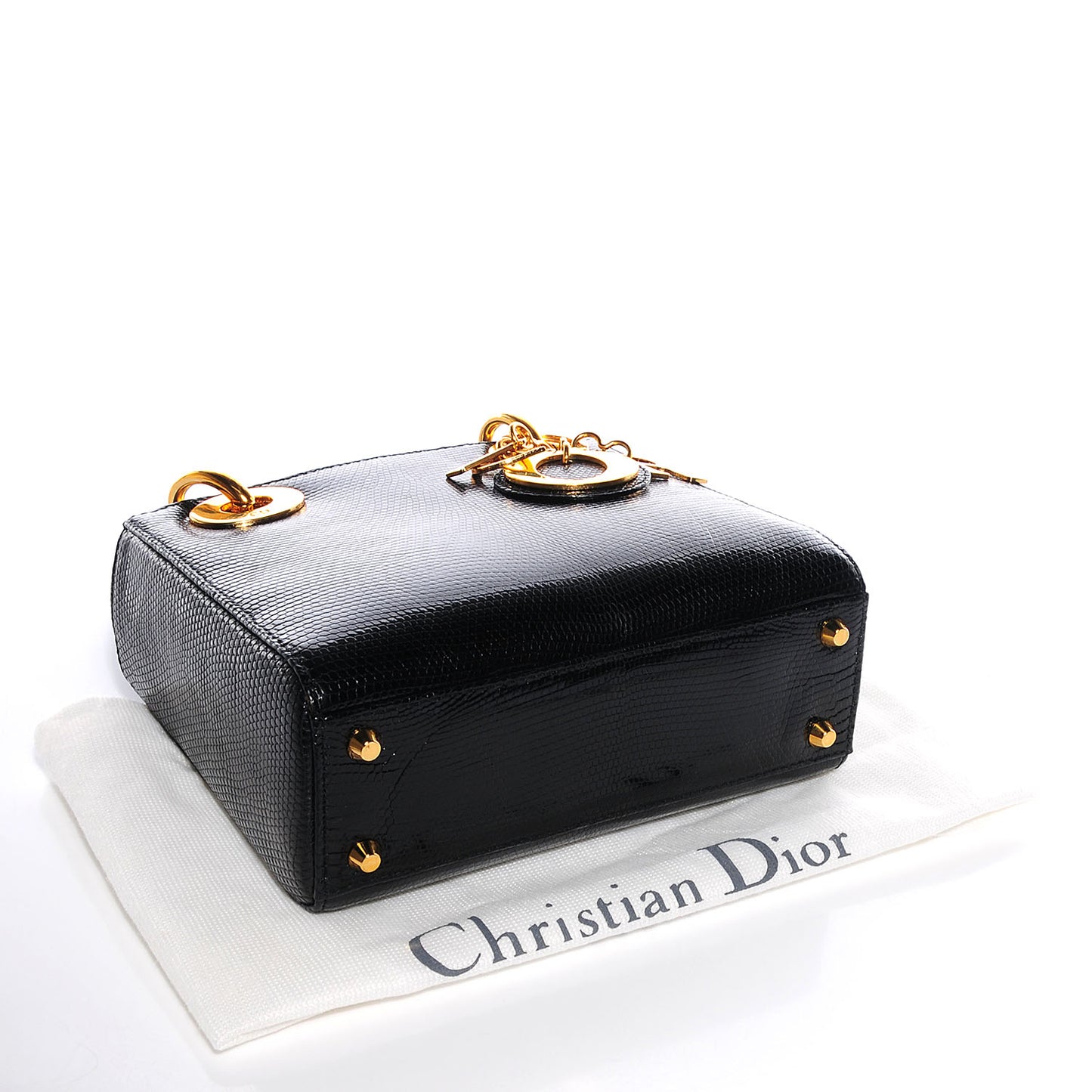 Lizard Micro Lady Dior Black
