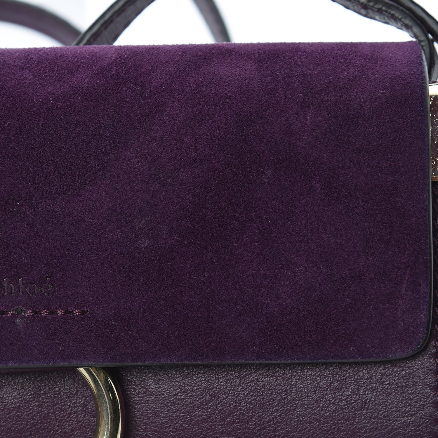 Chloe Suede Calfskin Mini Faye Shoulder Bag Intense Violine 11 of 13