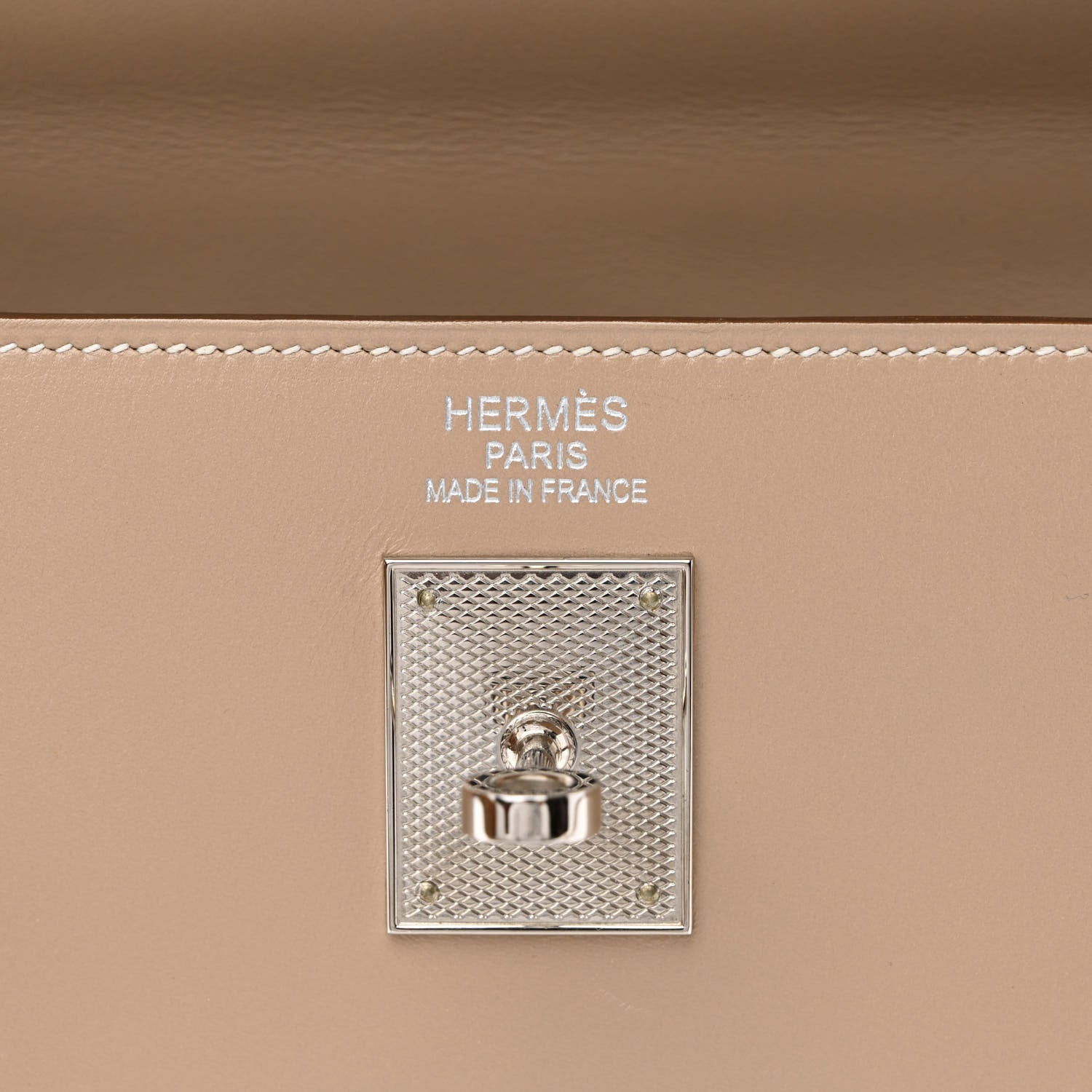 Hermes Box Kelly Sellier Guilloche 35 Argile 6 of 10