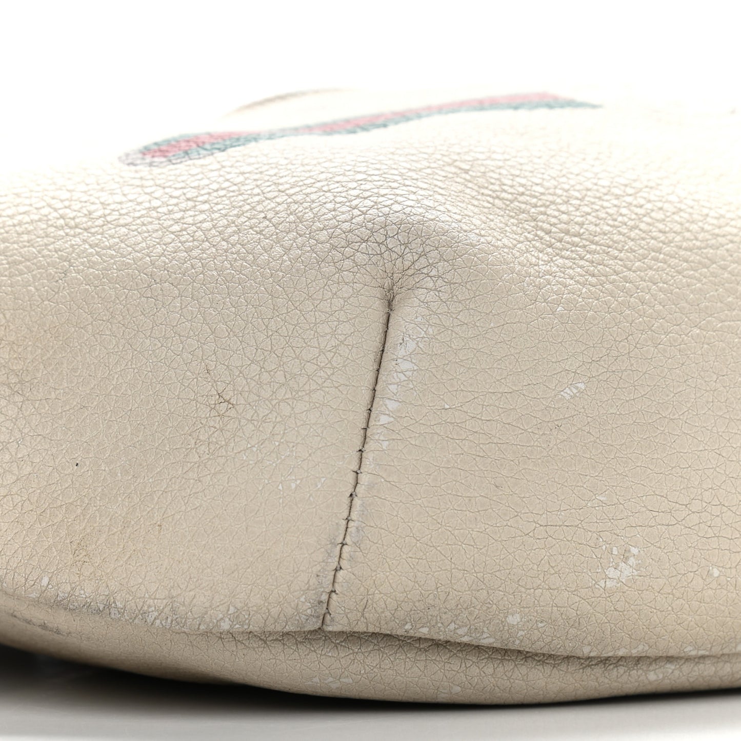 Grained Calfskin Logo Belt Bag White