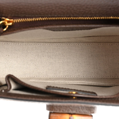 Gucci Monogram Jumbo GG Textured Dollar Calfskin Web Small Bamboo 1947 Top Handle Bag Camel Ebony New Acero 6 of 10