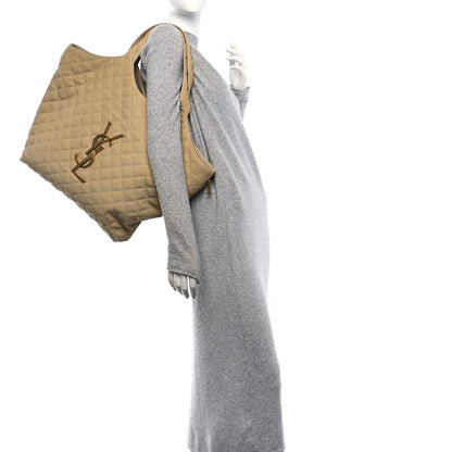 Saint Laurent Nubuck Suede Quilted Maxi Icare Shopping Tote Beige 2 of 11
