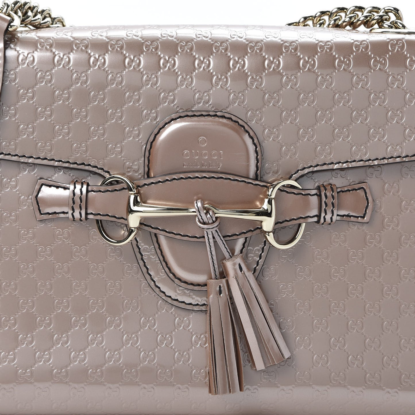 Shine Microguccissima Medium Emily Chain Shoulder Bag Dark Cipria