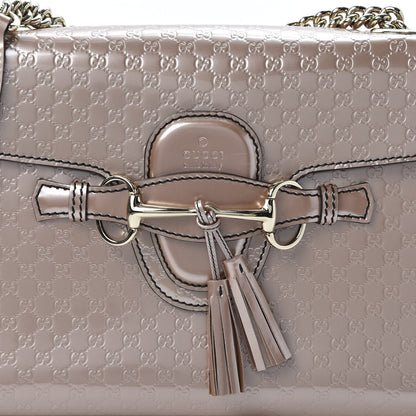 Gucci Shine Microguccissima Medium Emily Chain Shoulder Bag Dark Cipria 11 of 13