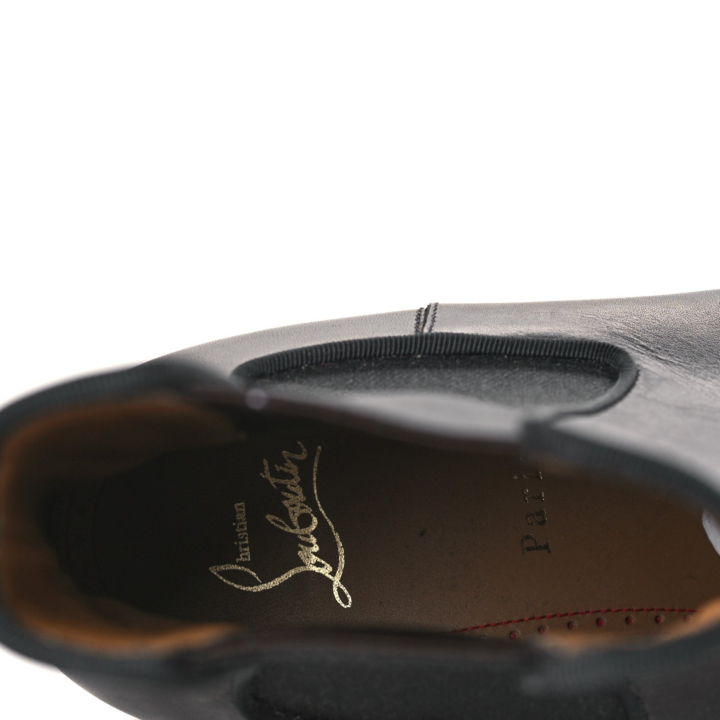 Calfskin Mens Melon Spikes Flat Chelsea Boots 42.5 Black