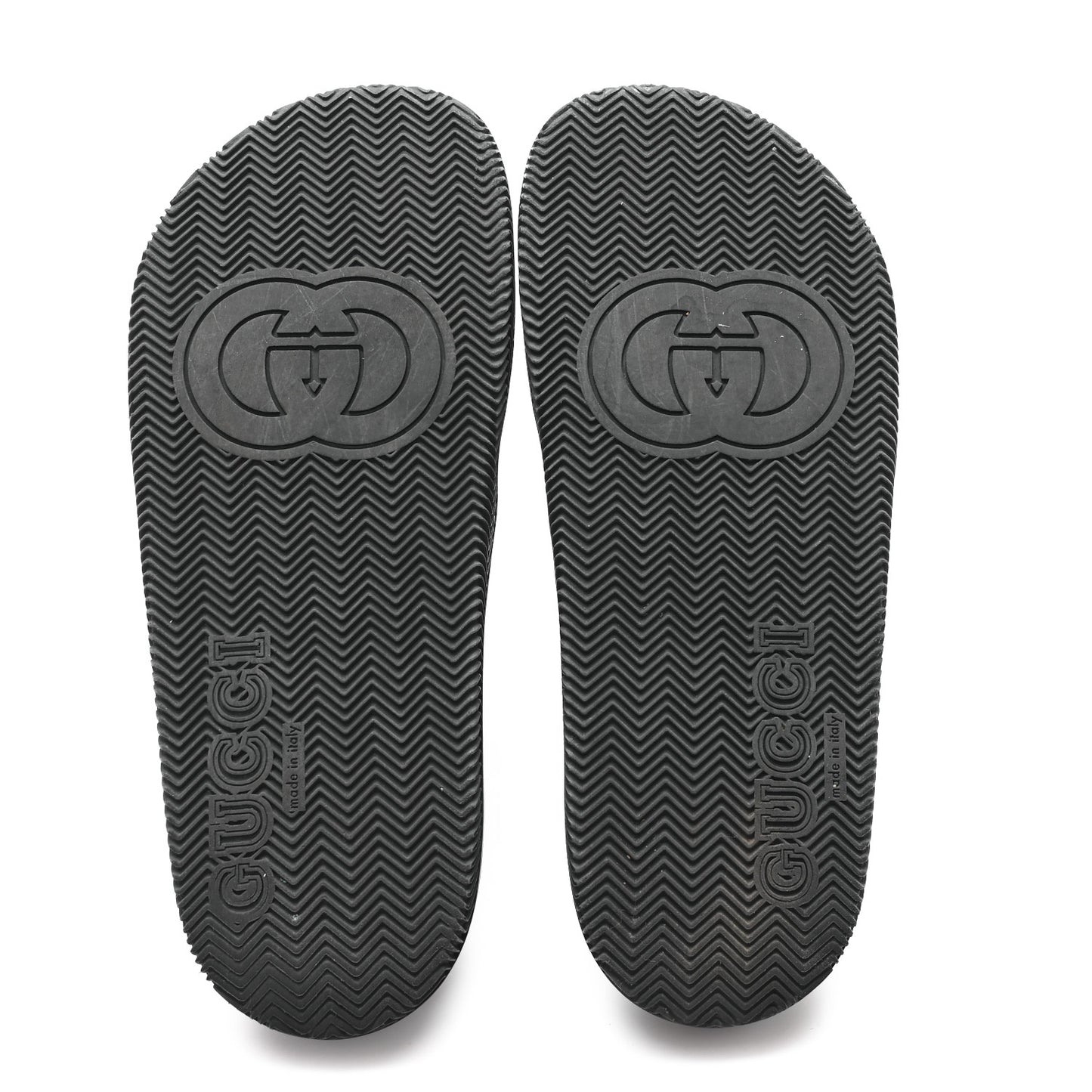 Rubber Web Womens Interlocking G Slide Sandals 40 Black Green Red