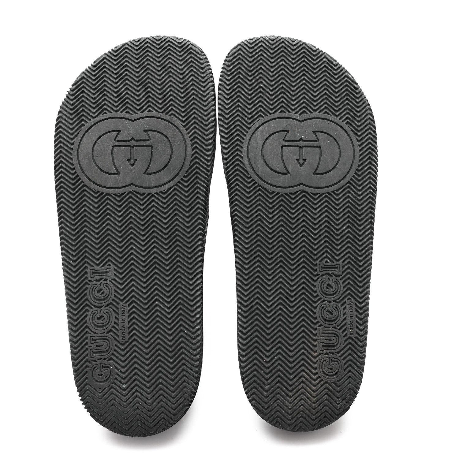 Gucci Rubber Web Womens Interlocking G Slide Sandals 40 Black Green Red 6 of 8