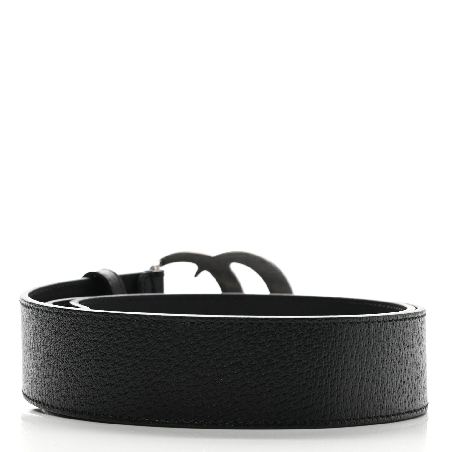 Textured Dollar Calfskin Nickel Double G 40mm Belt 95 38 Black