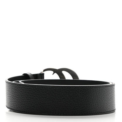 Gucci Textured Dollar Calfskin Nickel Double G 40mm Belt 95 38 Black 2 of 5