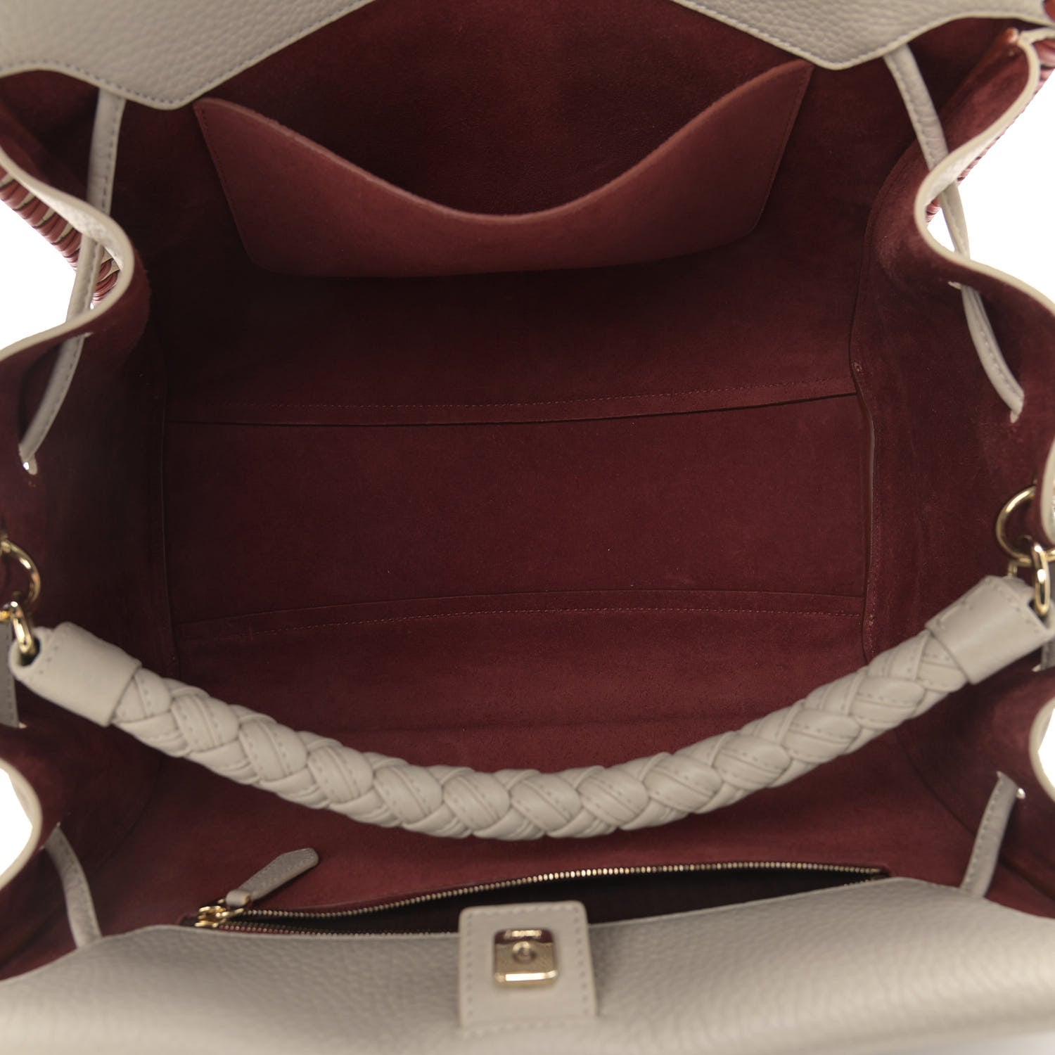 Mulberry Heavy Grain Braided Edge Iris Tote Chalk 5 of 10