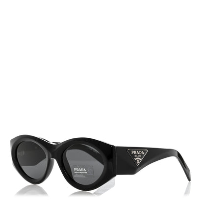 Prada Acetate Oval Symbole Sunglasses SPR 20Z Black 1 of 8