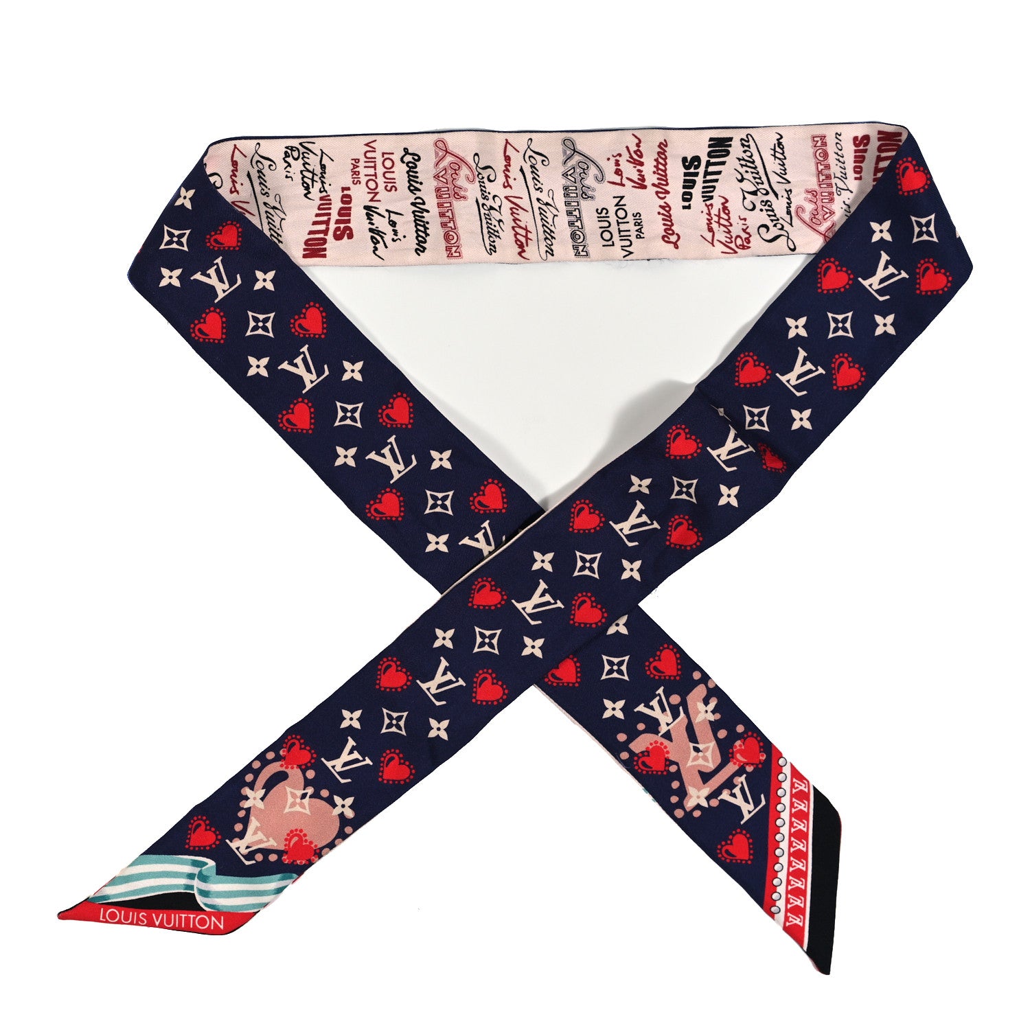 Louis Vuitton Silk Monogram BB Bandeau Bleu MA 1 of 3