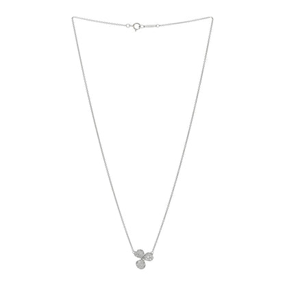 Tiffany Platinum Diamond Paper Flowers Pave Pendant Necklace 3 of 5