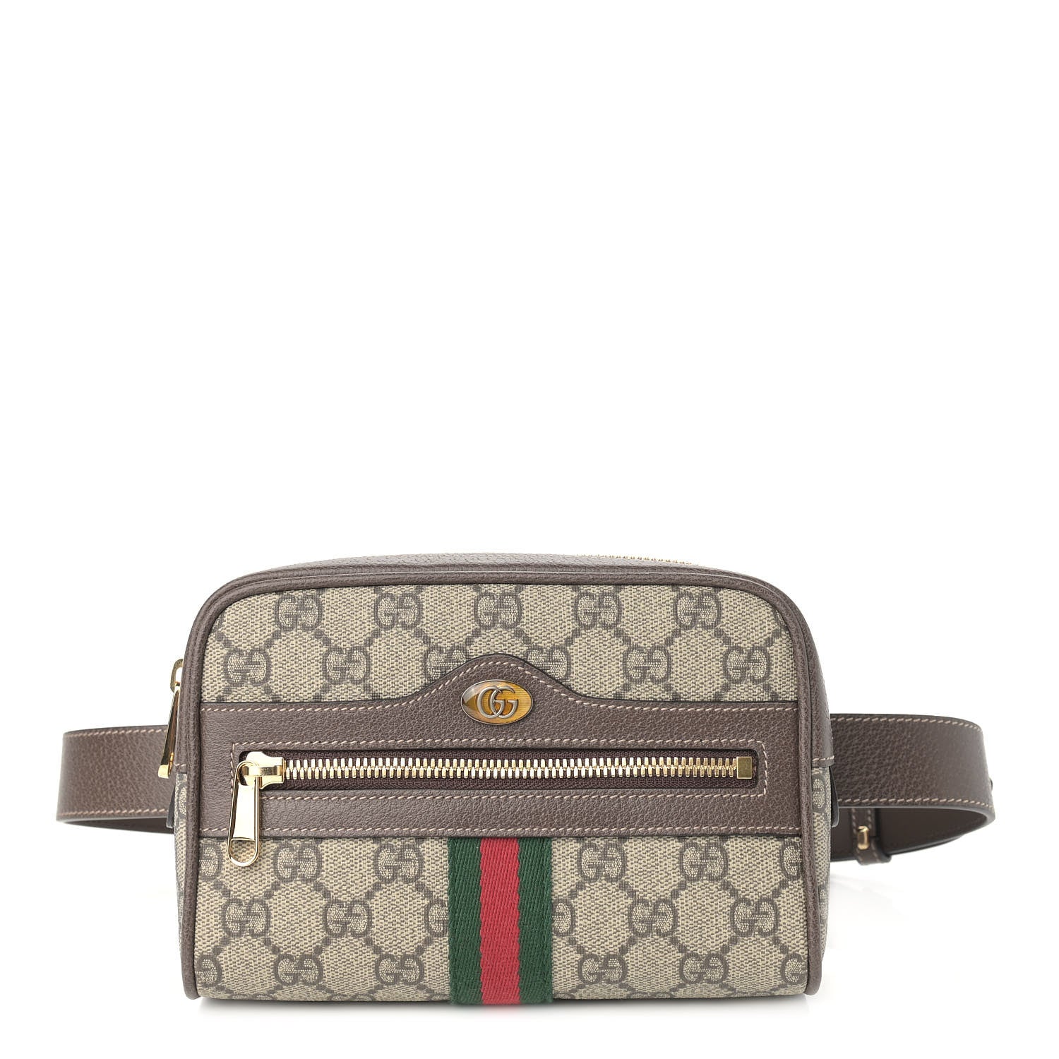 Gucci GG Supreme Monogram Web Small Ophidia Belt Bag 75 30 Dark Brown 1 of 10