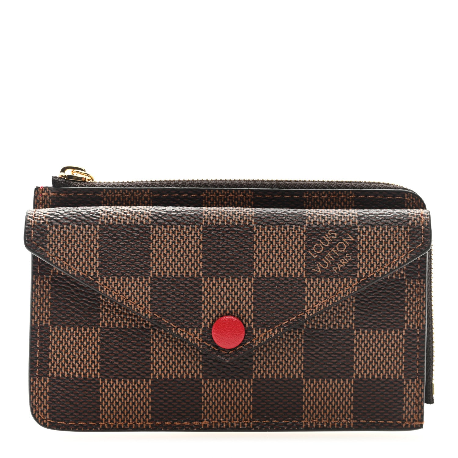 Louis Vuitton Damier Ebene Recto Verso Card Holder Red 1 of 6