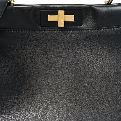 Fendi Calfskin Velvet Fun Fair Medium Peekaboo Iconic Satchel Night Blue Multicolor 8 of 10