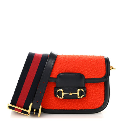 Gucci Casy Wool Azalea Calfskin Mini Horsebit 1955 Shoulder Bag Bitter Sweet Blue 1 of 10