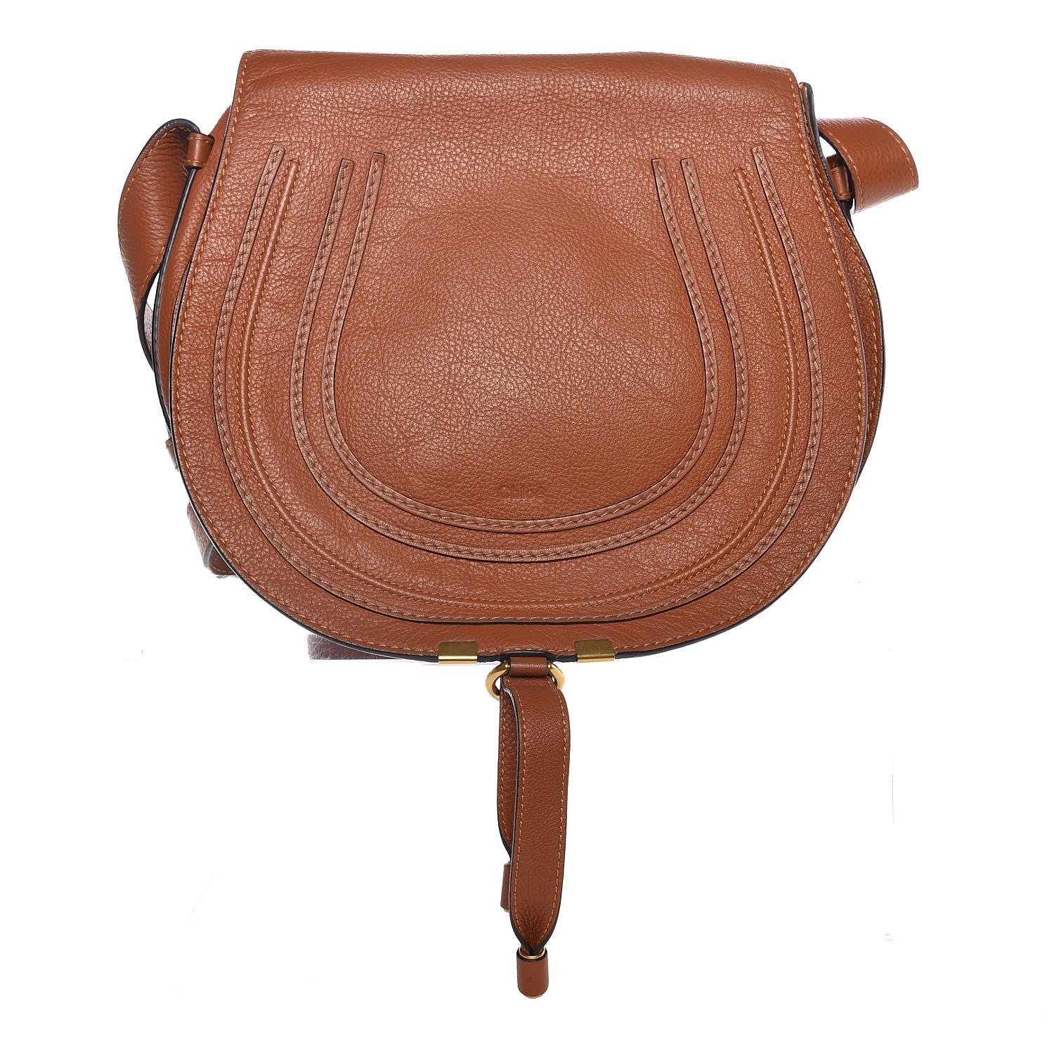 Chloe Calfskin Medium Marcie Round Crossbody Bag Tan 1 of 8