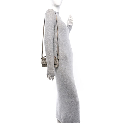 Fendi Chenille Vitello Micro FF Phone Baguette Tortora 2 of 11