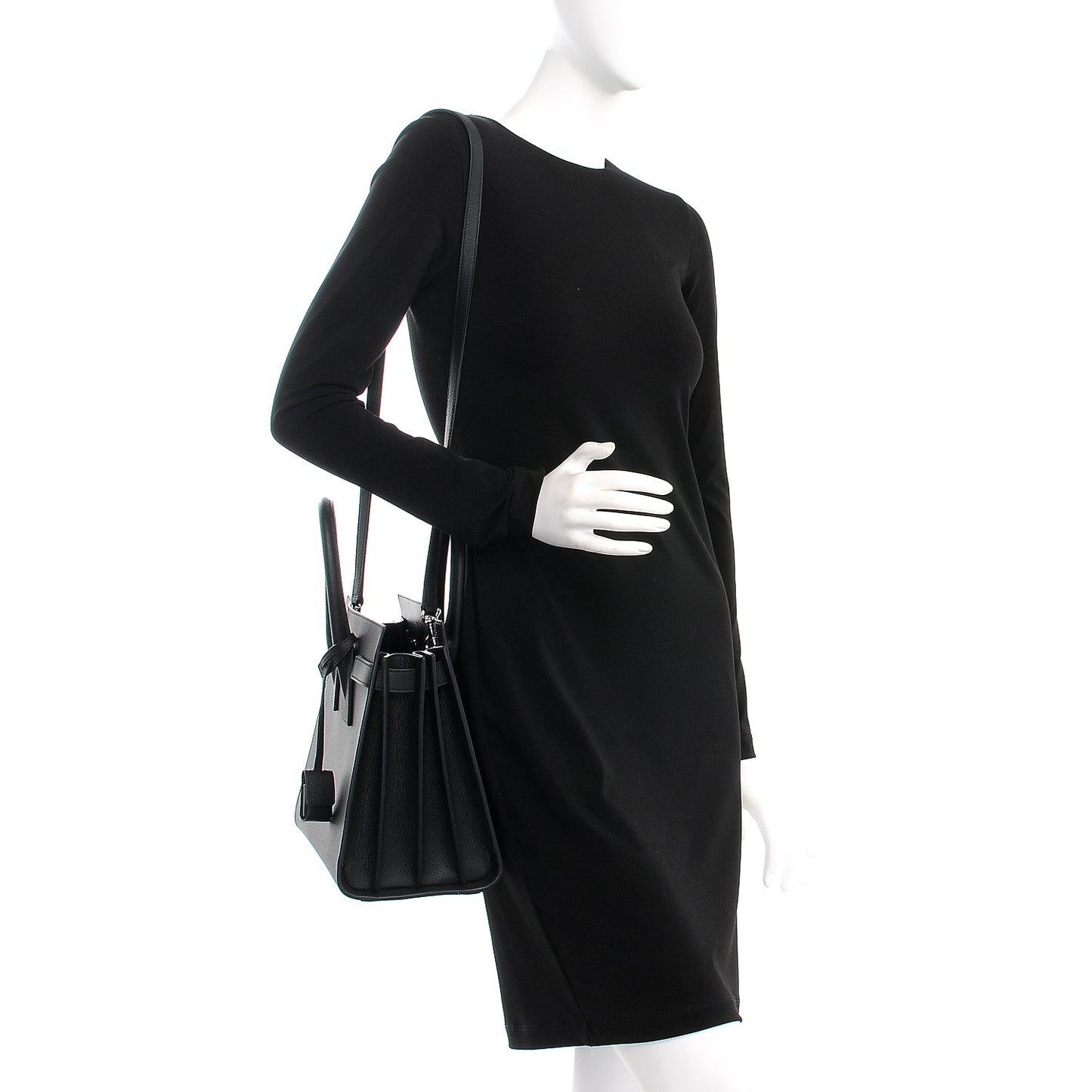 Grained Calfskin Small Sac De Jour Black