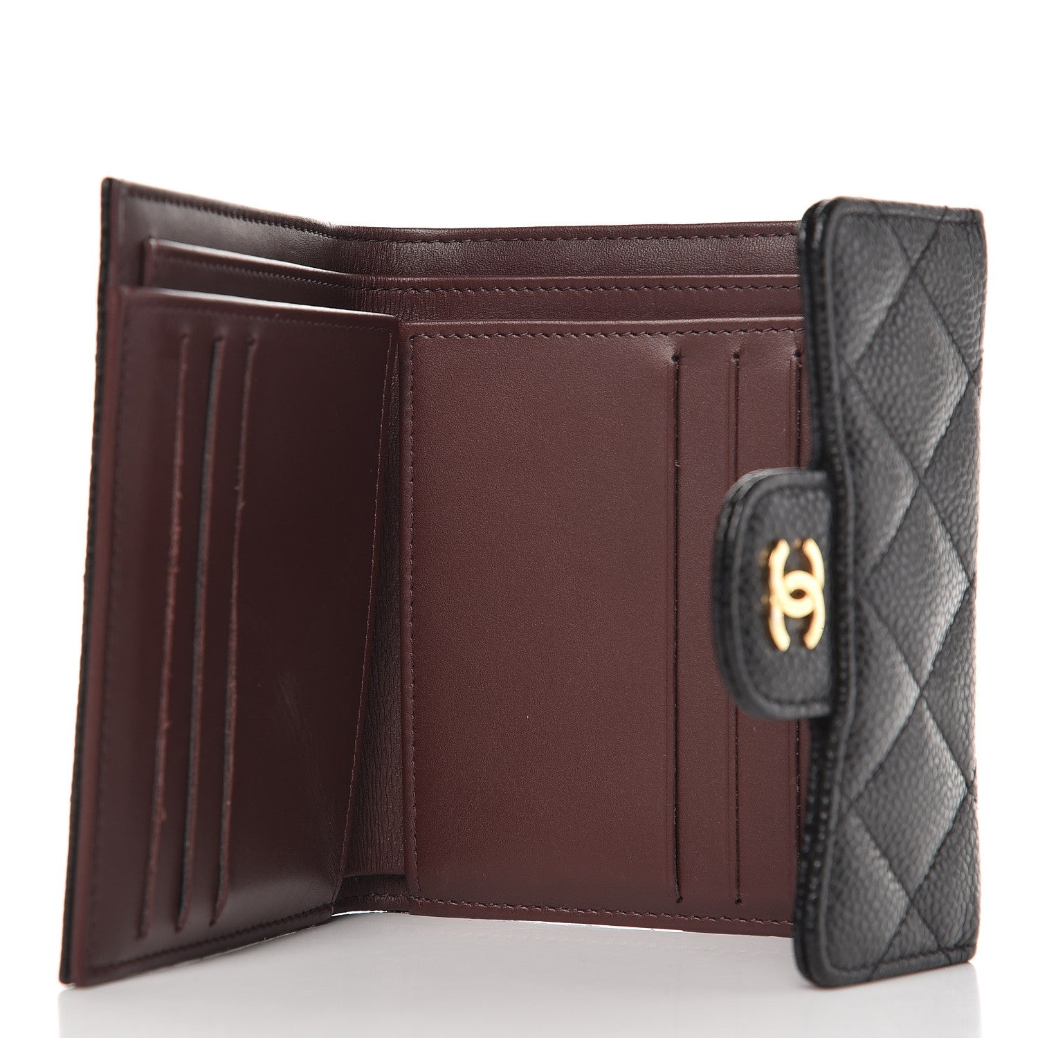Chanel Caviar Quilted Compact Flap Wallet Black 8 of 9