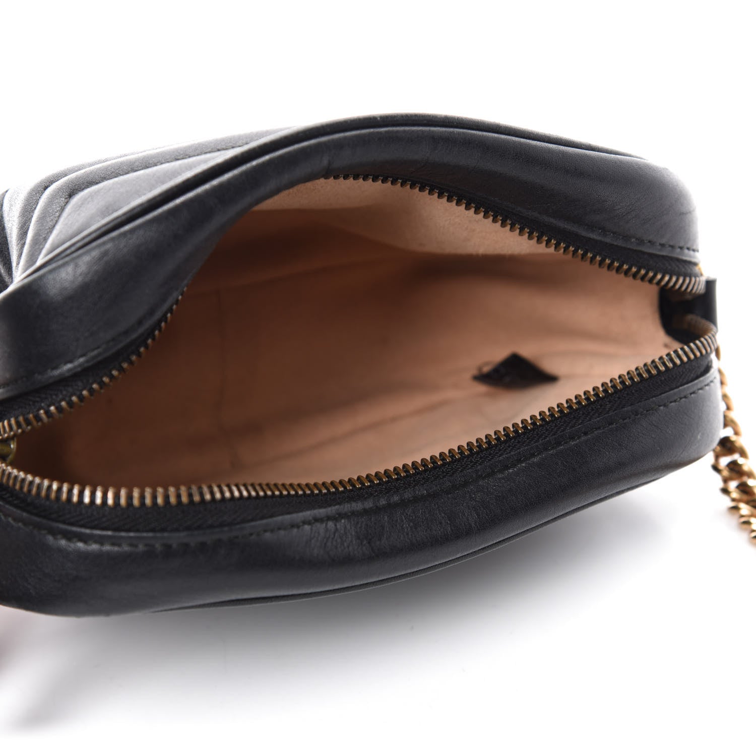Gucci Calfskin Matelasse Mini GG Marmont Chain Shoulder Bag Black 5 of 10