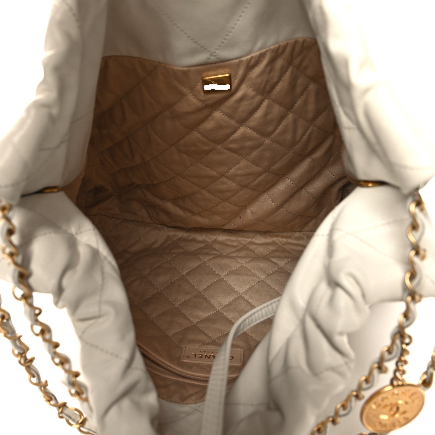 Chanel Shiny Calfskin Quilted Chanel 22 White 6 of 13
