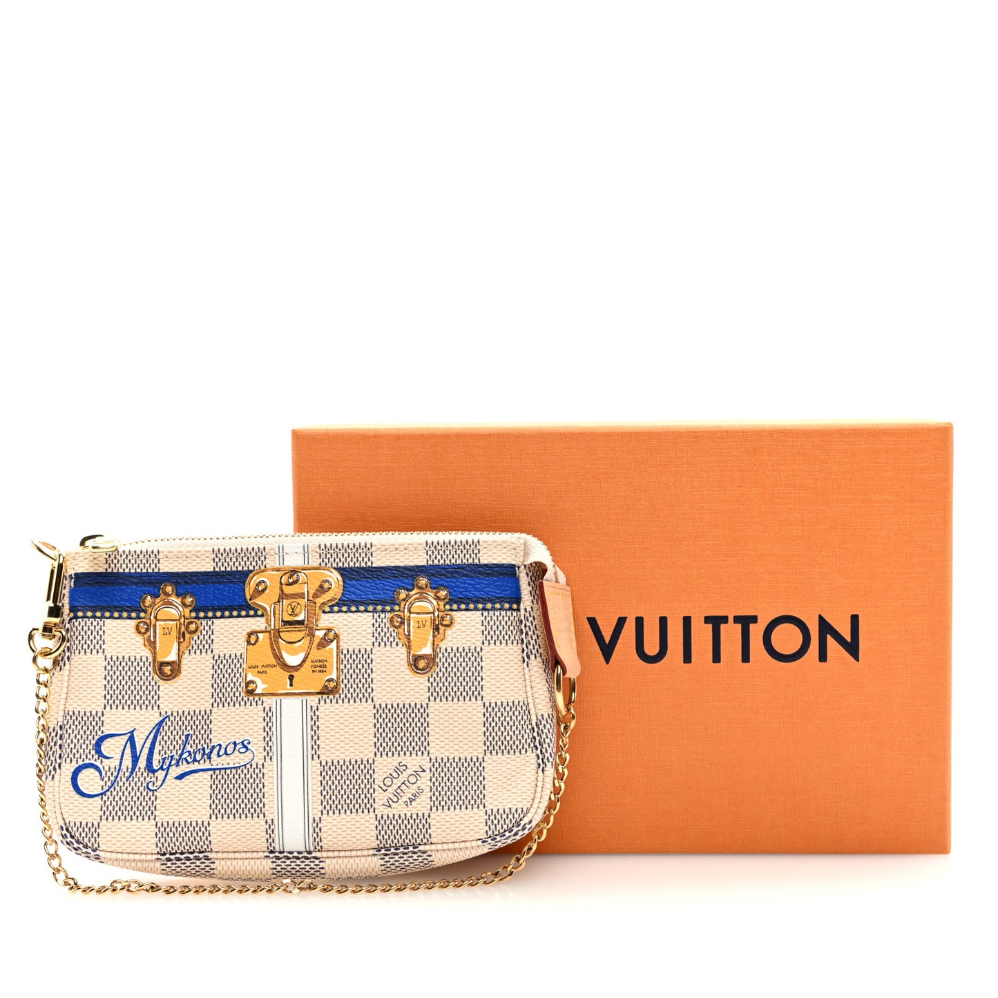 Damier Azur Summer Trunks Mykonos Mini Pochette Accessories