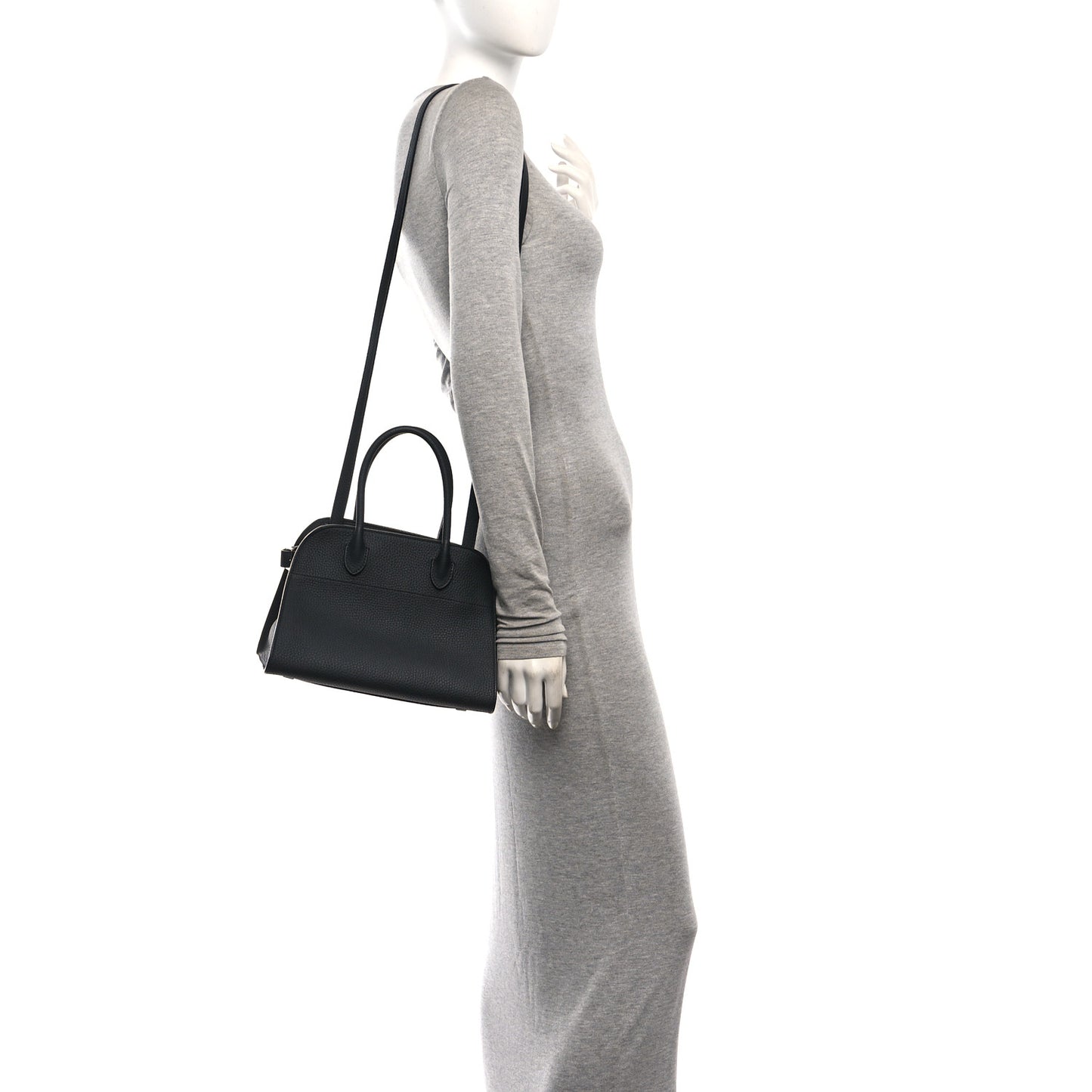 Grained Calfskin Soft Margaux 10 Bag Black