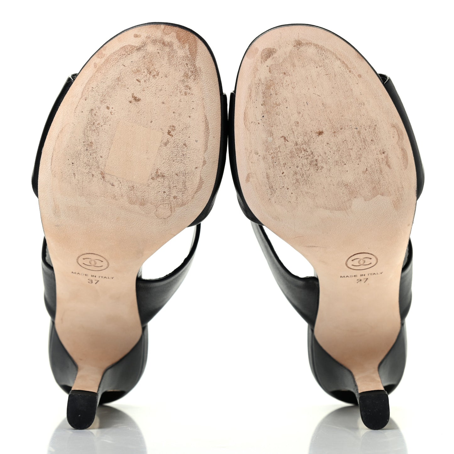 Lambskin Pearl Sandal Mules 37 Black