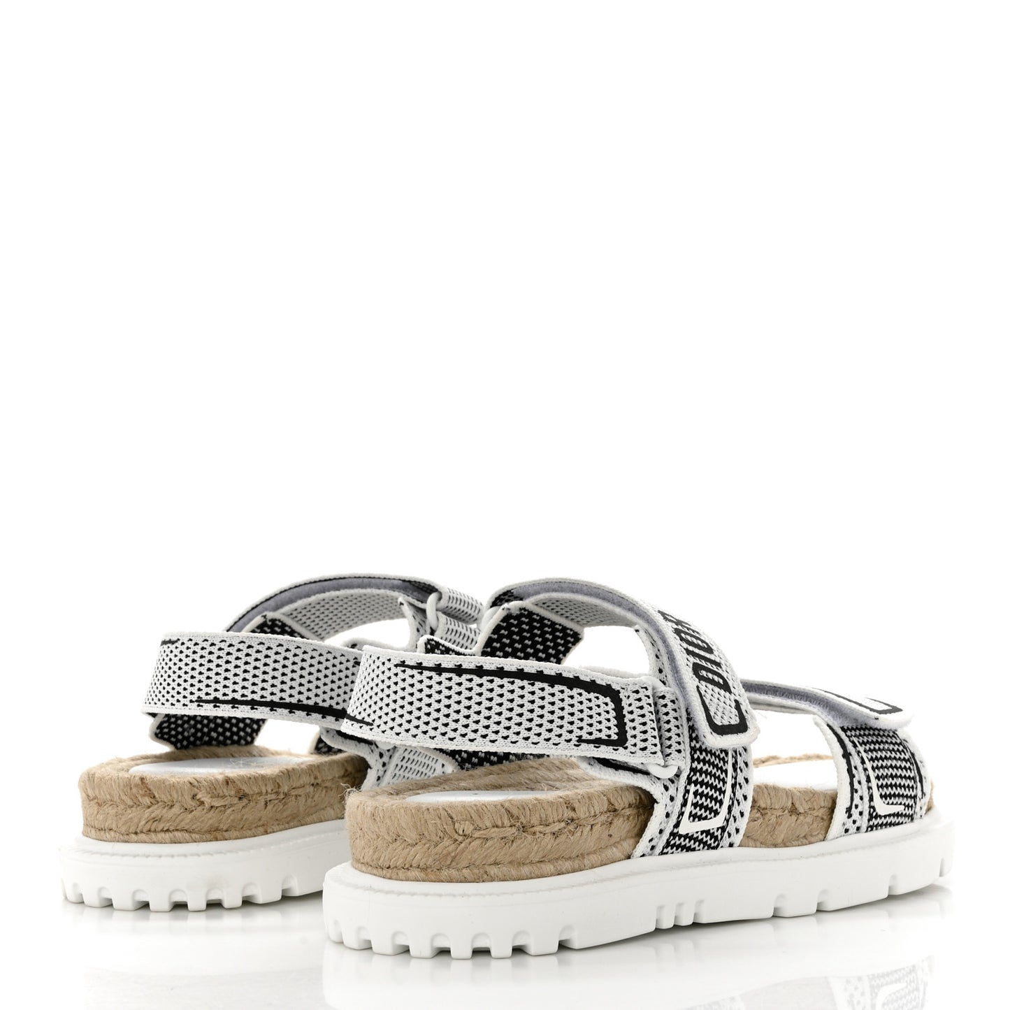Technical Knit Jute Dioract 10mm Sandals 37.5 White Black