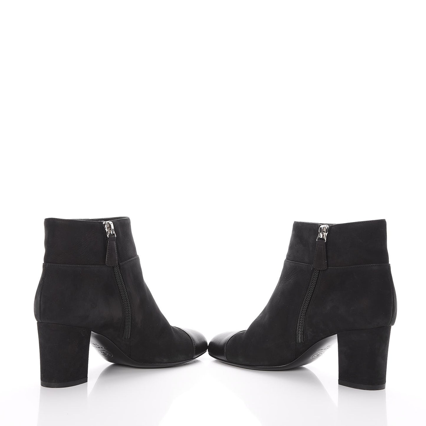 Suede CC Cap Toe Ankle Booties Boots 36 Black